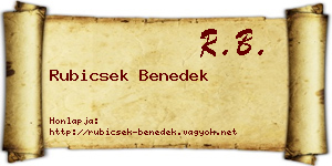 Rubicsek Benedek névjegykártya